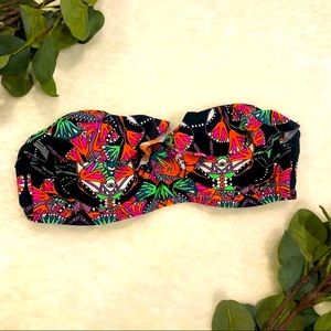 Mara Hoffman Strapless Ruffle Printed Bikini Top